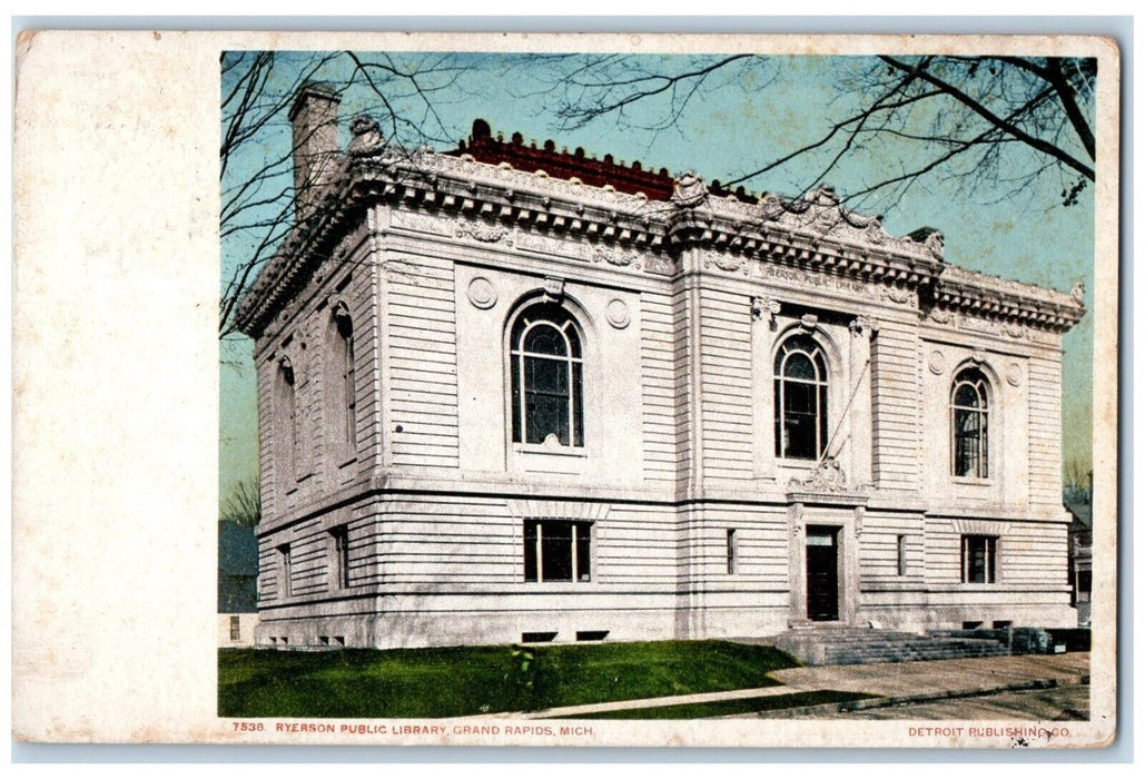 1910 Ryerson Public Library Grand Rapids MI Detroit Publishing Co. Postcard