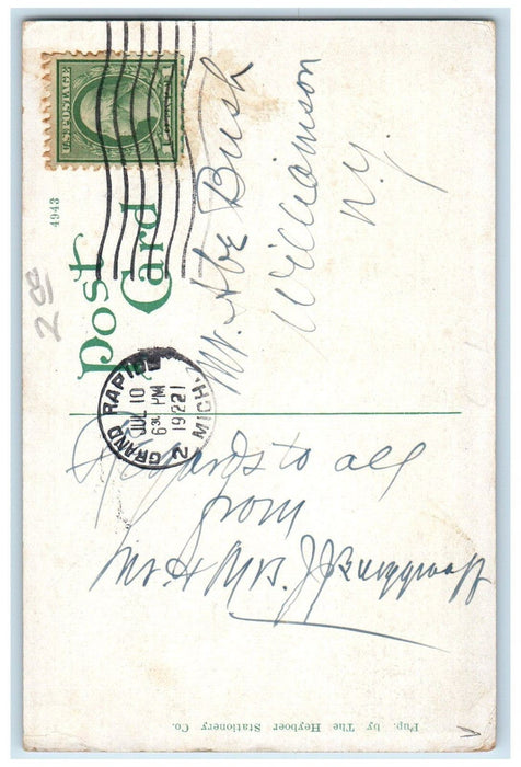 1922 Blodgett Hospital Grand Rapids Michigan MI Posted Antique Postcard