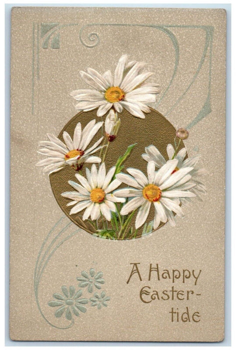 1909 Easter White Daisy Flowers Winsch Back Embossed Troutville PA Postcard