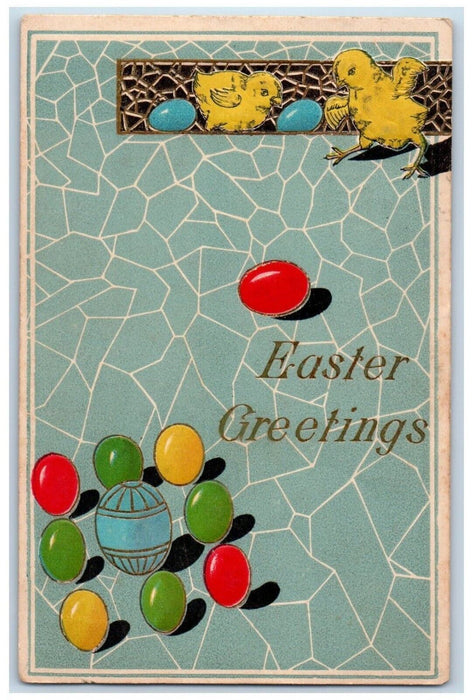 1907 Easter Greetings Eggs Chicks Fredericksburg Pennsylvania PA  Postcard