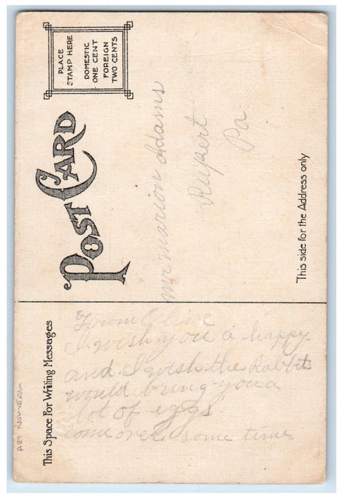 c1910's Happy Easter Chicks Art Nouveau Rupert Pennsylvania PA Antique Postcard