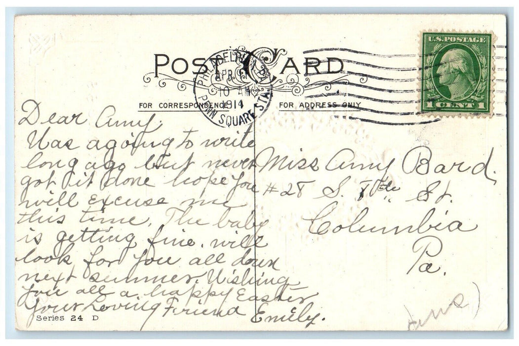Easter Gladness Holy Cross Chick Hatched Egg Flowers Philadelphia PA Postcard