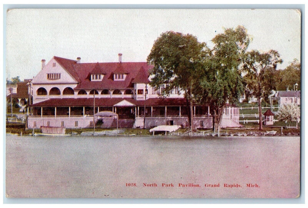 1909 North Park Pavilion Grand Rapids Michigan MI Antique Posted Postcard