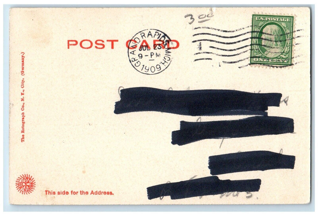 1909 Paper Box Co. View of Grand Rapids Michigan MI Posted Antique Postcard