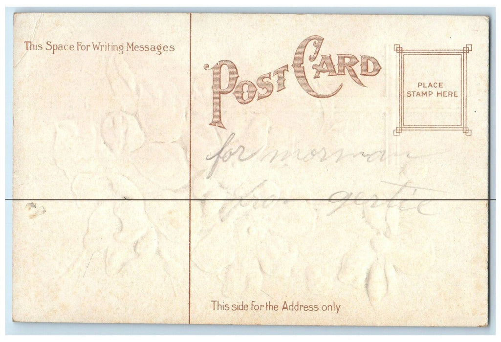 c1910's Peaceful Easter Holy Cross Flowers Embossed Posted Antique Postcard