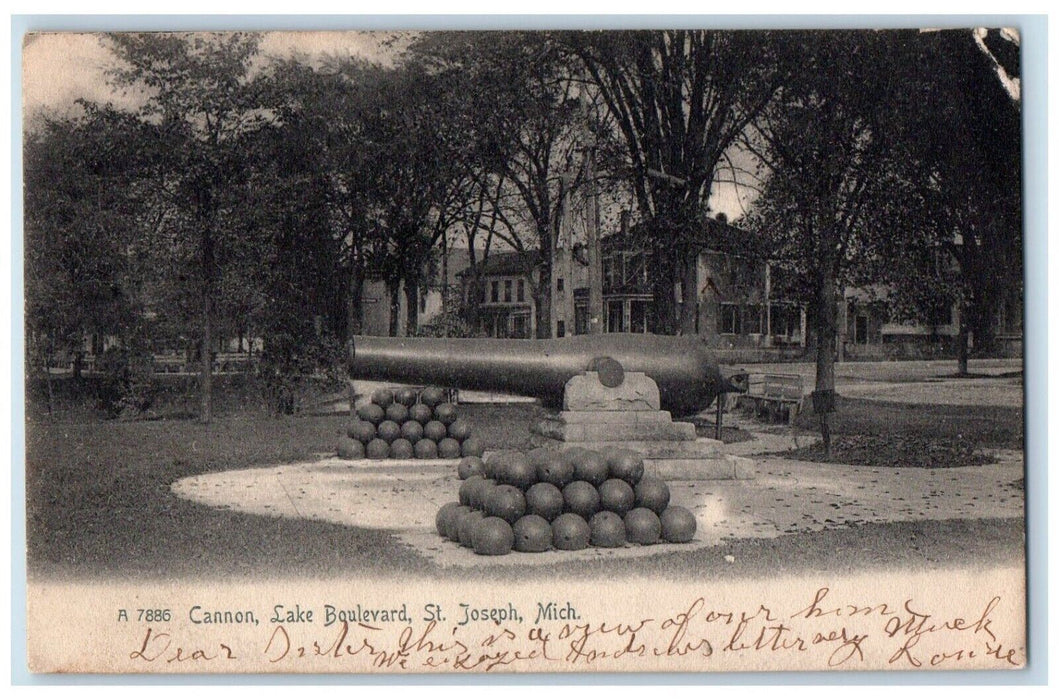 1906 Cannon Lake Boulevard St Joseph Michigan Attica New York Antique Postcard