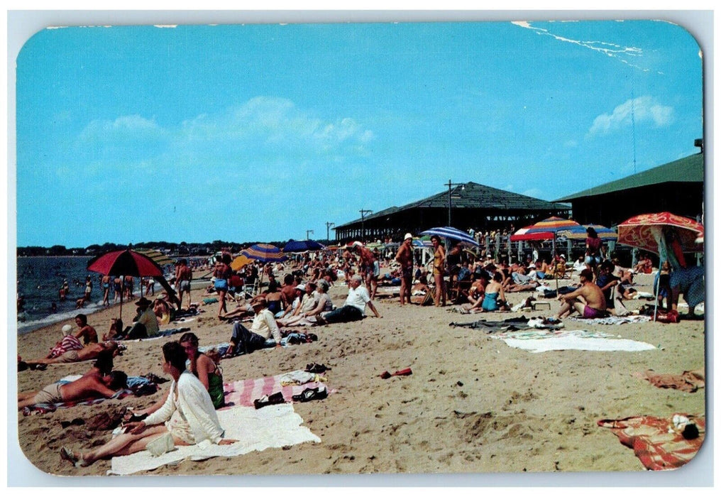 1960 Hammonasset State Park Beach Lifeguard Swimsuit Resort Connecticut Postcard