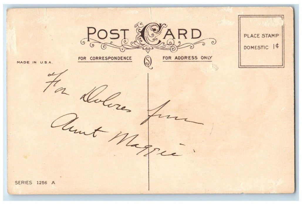 c1910's Christmas Wishes Santa Claus Chimney Winter Posted Antique Postcard