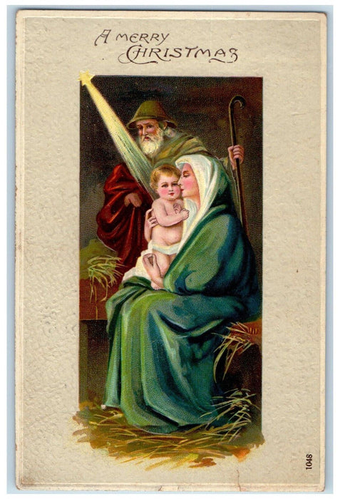 c1910's Christmas Religious Embossed York Pennsylvania PA Antique Postcard
