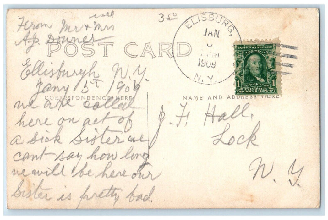 1909 M.W.A. Club View Child Girl Ellisburg New York NY RPPC Photo Postcard