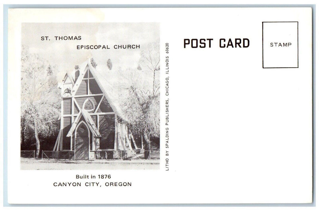 c1940 St. Thomas Episcopal Church Chapel Exterior Canyon City Oregon OR Postcard