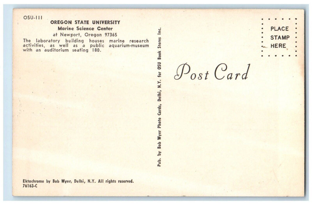 c1960 Oregon State University Marine Science Center Newport Oregon OR Postcard