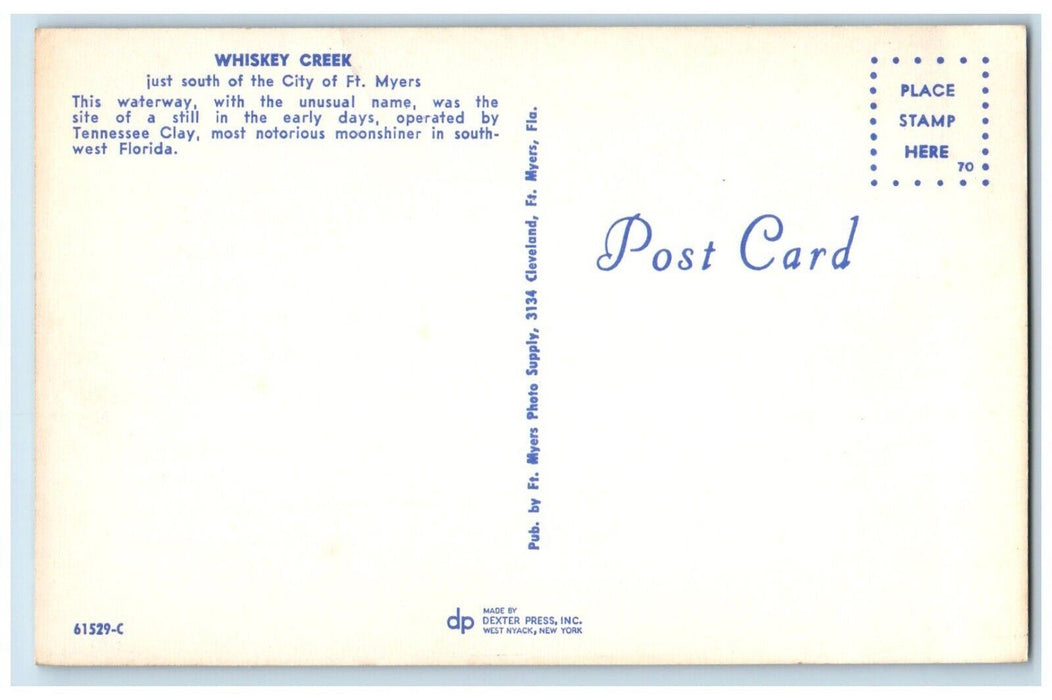c1960 Whiskey Creek South City Tennessee Clay Pine Fort Myers Florida Postcard