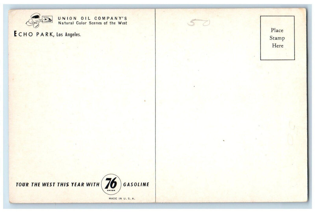 c1960 Union Oil Company's Echo Park Pine Trees Los Angeles California Postcard