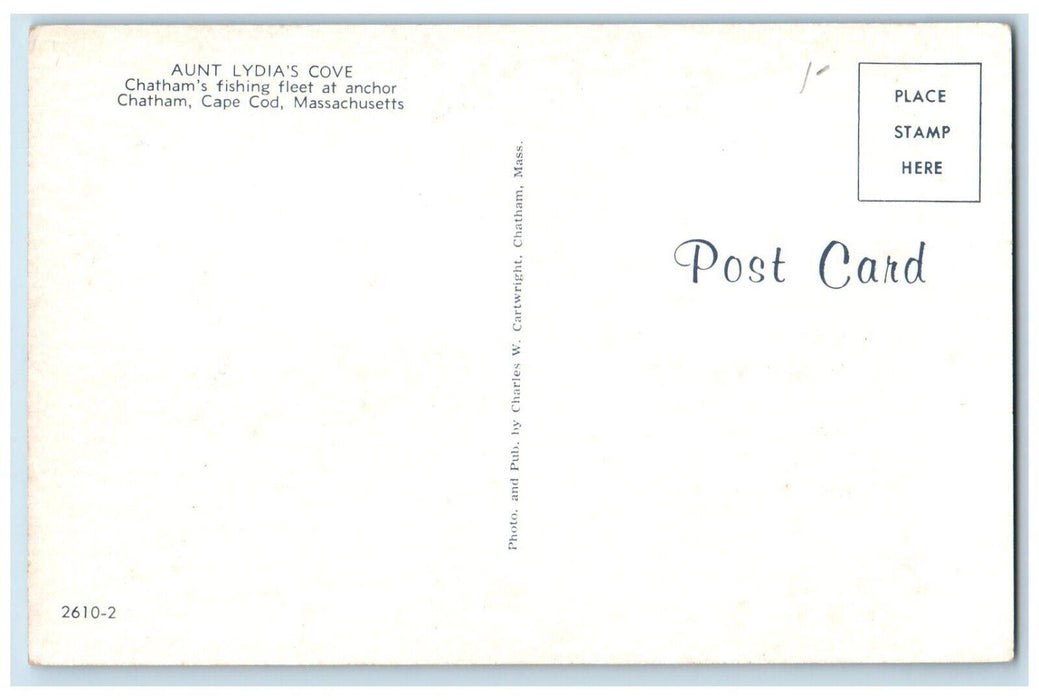c1960 Aunt Lydia's Cove Chatham Fishing Anchor Cape Cod Massachusetts Postcard
