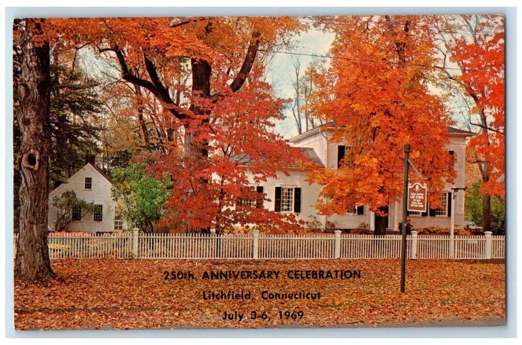c1960 America's First Law School Anniversary Litchfield Connecticut CT Postcard
