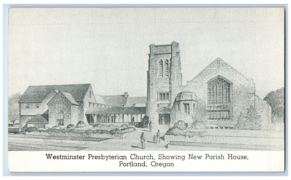 c1940 Westminster Presbyterian Church New Parish House Portland Oregon Postcard