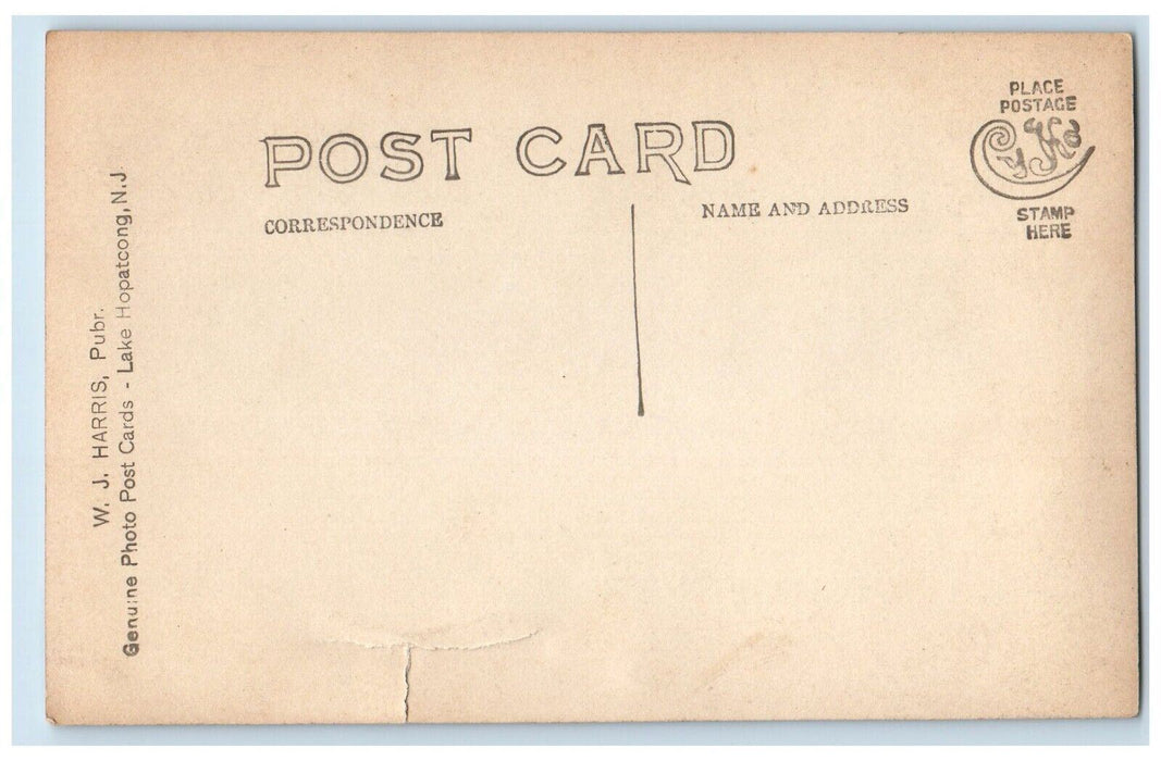c1910 Airplane Studio Surreal Women Flying Lake Hopatcong NJ RPPC Photo Postcard
