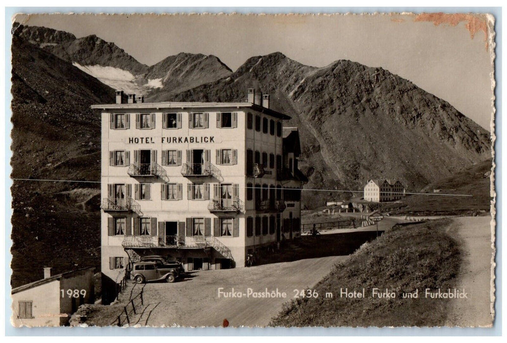 1949 Hotel Furkablick View Meiringen Switzerland RPPC Photo Posted Postcard