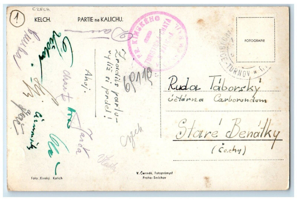 Rocky Cliffside Mountain View Czechoslovakia RPPC Photo Posted Postcard