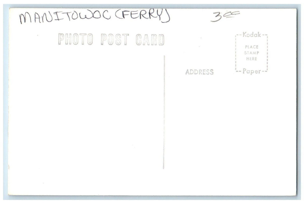 c1950's Manitowoc Boat Ferry View Wisconsin WI RPPC Photo Unposted Postcard