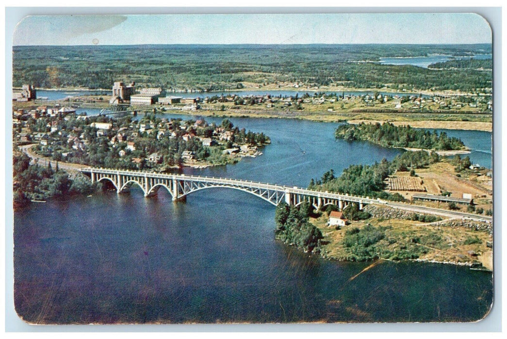 c1950's Keewatin Bridge Between Kenora and Keewatin Ontario Canada Postcard