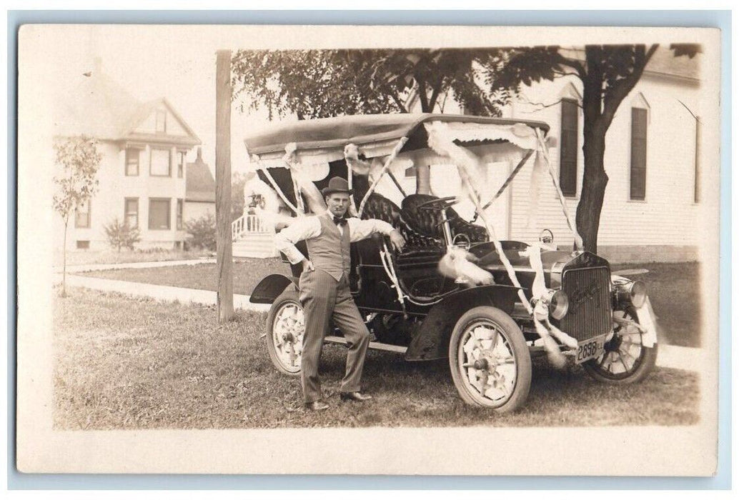 c1910's Parade Car Man View Buick Illinois IL RPPC Photo Unposted Postcard