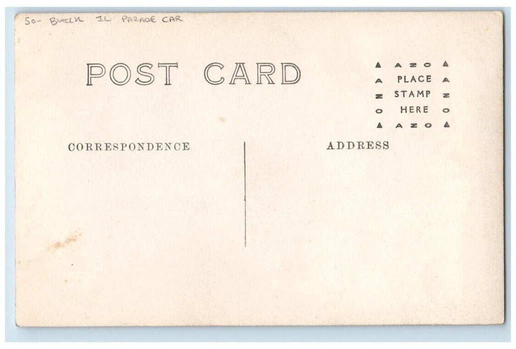 c1910's Parade Car Man View Buick Illinois IL RPPC Photo Unposted Postcard