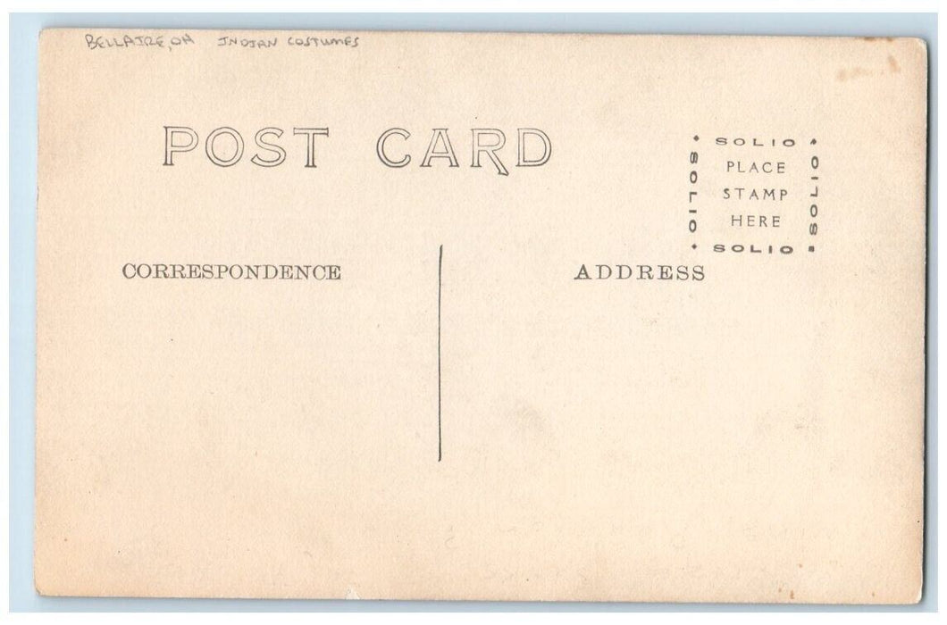 c1910's Crowd Men Women Children Indian Costumes Bellaire OH RPPC Photo Postcard