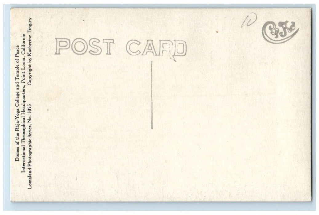 c1910s Raja Yoga College Domes Temple Of Peace Point Loma CA RPPC Photo Postcard