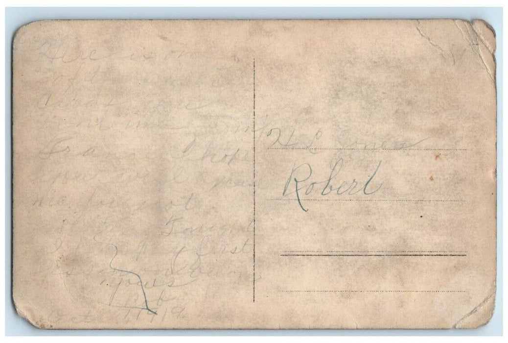 1918 Toppled Kaiser Frederick III Statue WWI France RPPC Photo Postcard