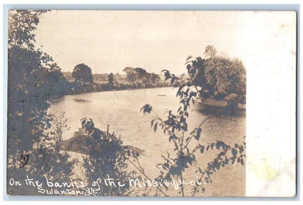 c1910's Banks Of The Missisquoi River Swanton Vermont VT RPPC Photo Postcard