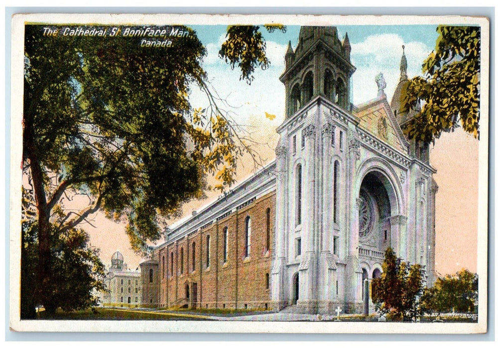 c1920's The Cathedral St. Boniface Manitoba Canada Antique Unposted Postcard
