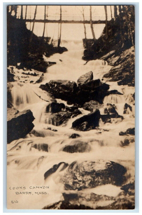 c1910's Cooks Canyon Waterfalls Barre Massachusetts MA RPPC Photo Postcard