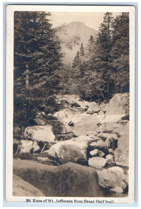 Knee Mt. Jefferson From Great Gulf Trail New Hampshire NH RPPC Photo Postcard