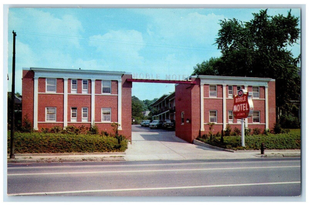 c1960 Noble Motel Euclid Avenue Restaurant Exterior East Cleveland Ohio Postcard