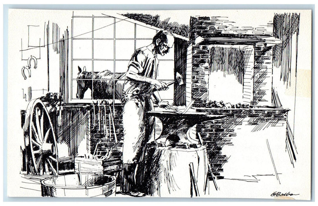 c1950's Craft Center Industries Blacksmith Shop Niagara Ontario Canada Postcard