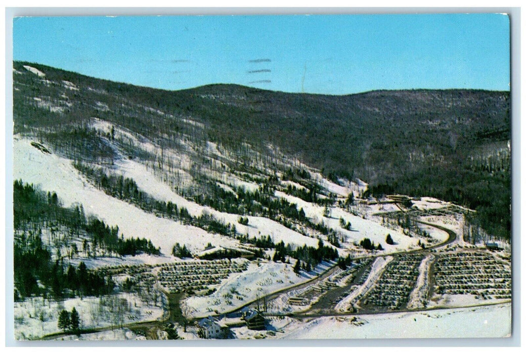 1963 Mt. Snow Sundace Lodge Ski Shops Cafeterias West Dover Vermont VT Postcard