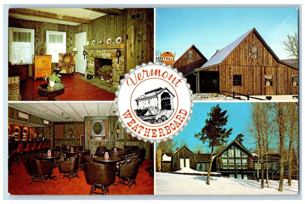 c1960 Vermont Weatherboard Authentic Barn Board Multiview Pine Kiln VT Postcard