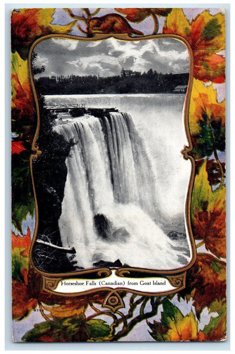 c1950s Horseshoe Falls (Canadian) From Goat Island Niagara Falls Canada Postcard