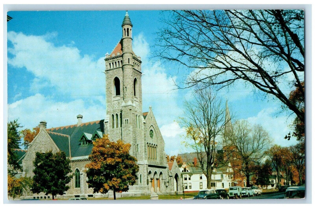 c1960 Main St. North Congregational Church Road St. Johnsbury Vermont Postcard