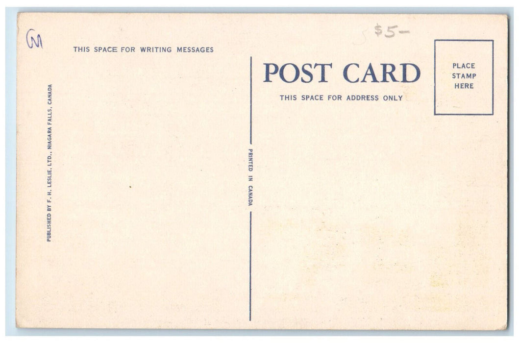 c1950's General Brock Hotel Rainbow Bridge Bus Station Niagara Falls Postcard