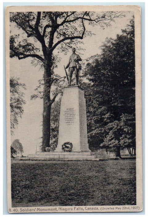 1973 Soldiers Monument Niagara Falls Ontario Canada Vintage Postcard