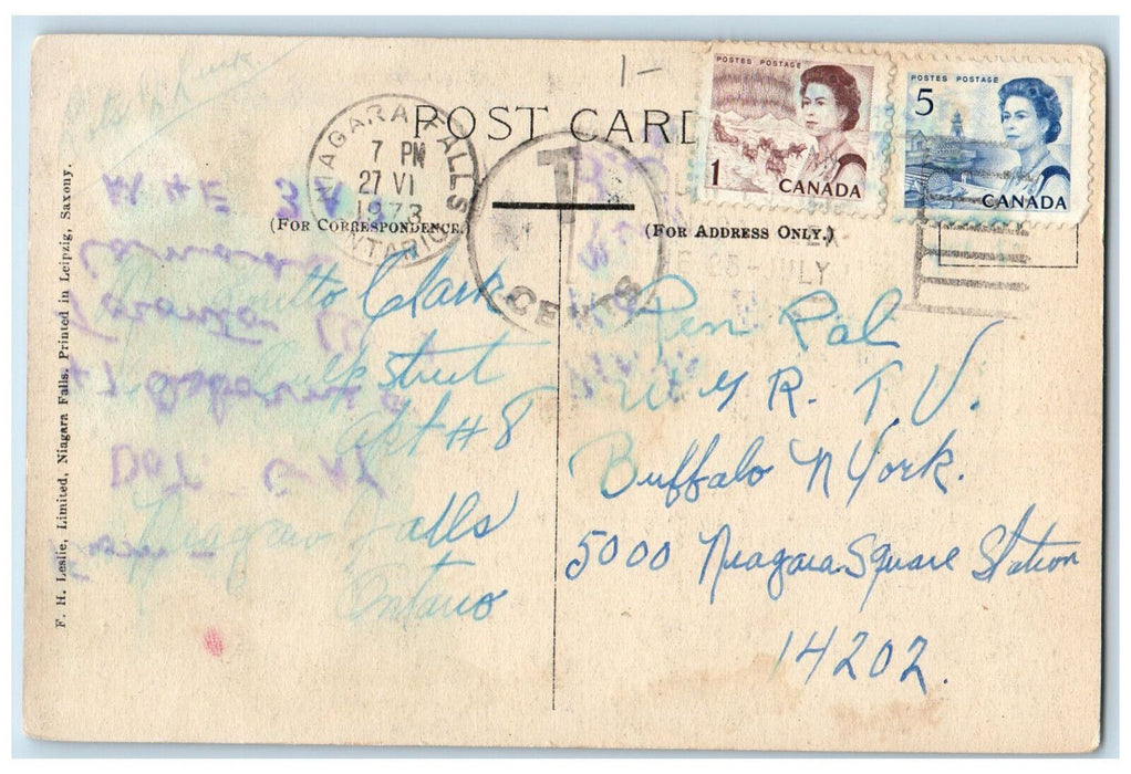 1973 Soldiers Monument Niagara Falls Ontario Canada Vintage Postcard
