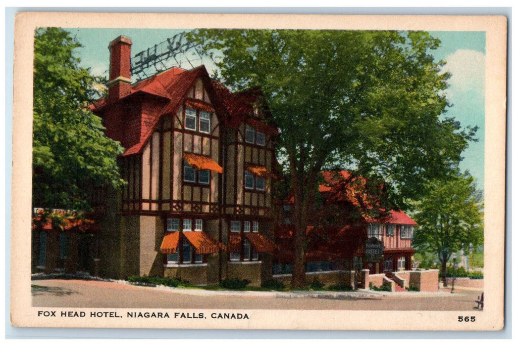 c1940's Fox Head Hotel Niagara Falls Ontario Canada Vintage Unposted Postcard