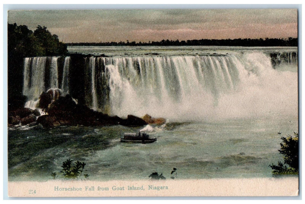 c1940's Horseshoe Fall from Goat Island Niagara Falls Ontario Canada Postcard