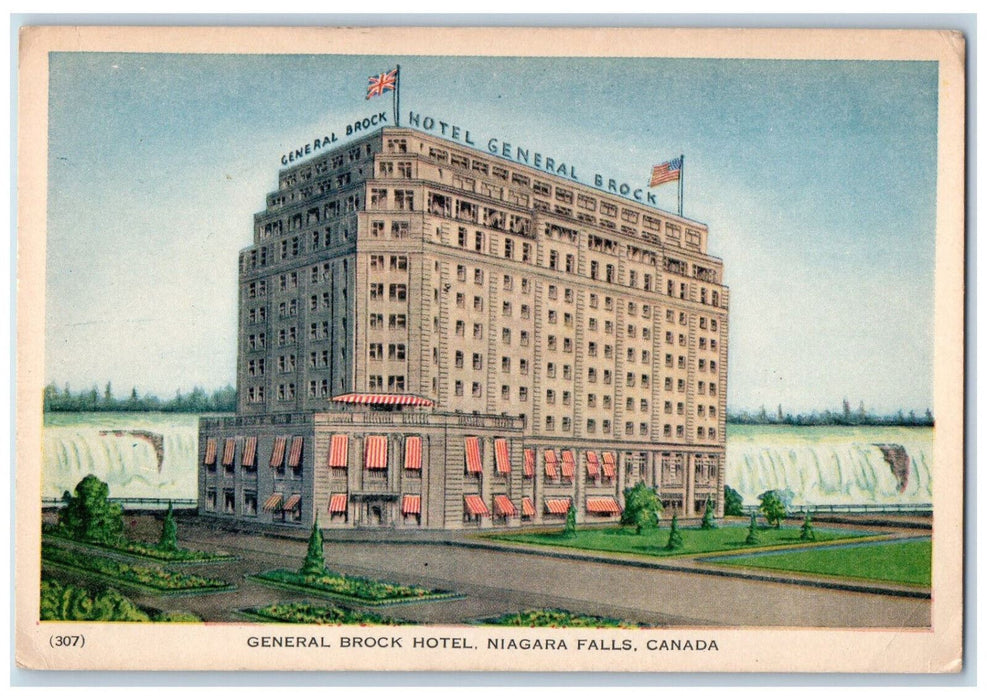 c1950's General Brock Hotel Niagara Falls Ontario Canada Vintage Postcard