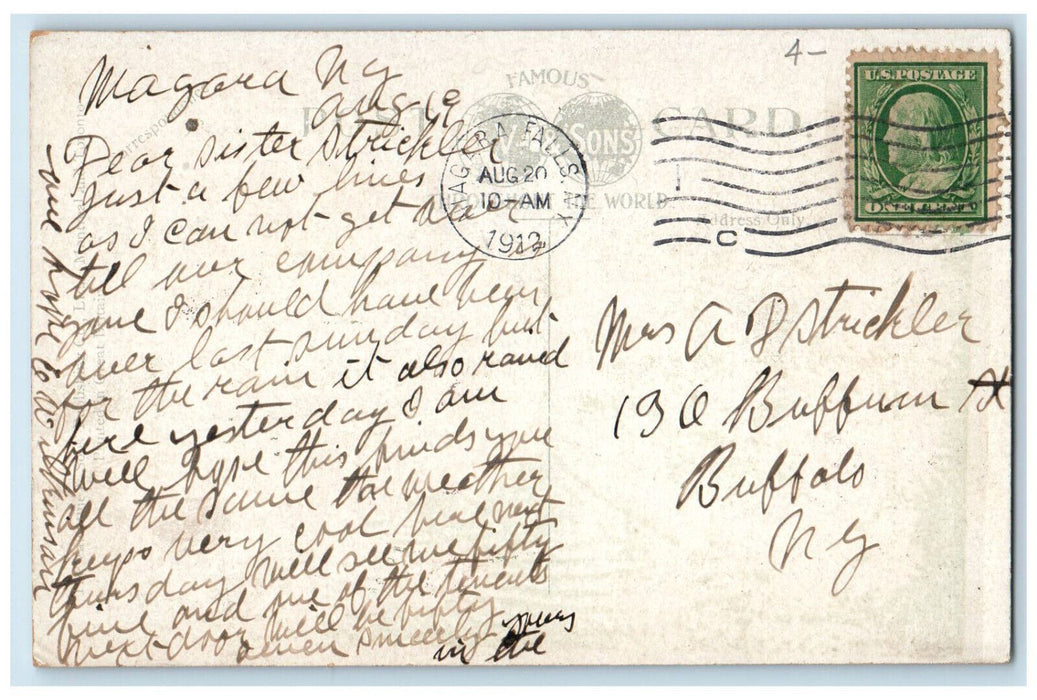 1912 The Restaurant Victoria Park Niagara Falls Ontario Canada Antique Postcard