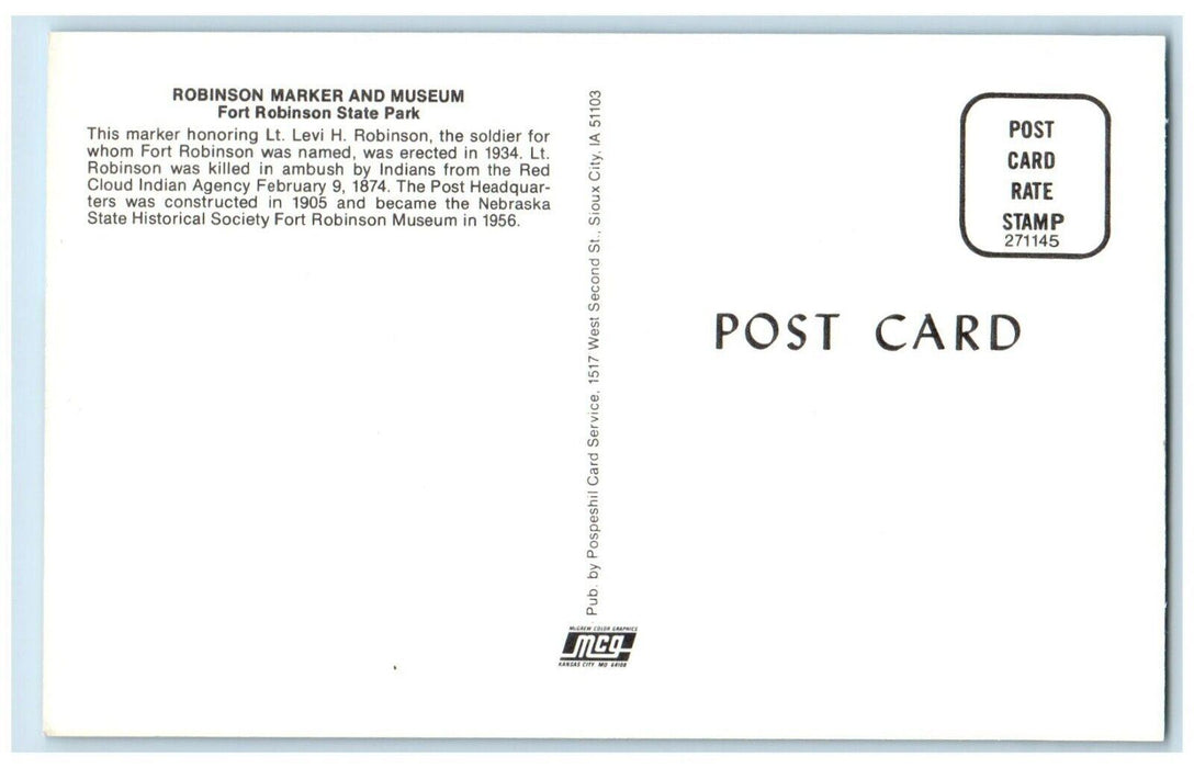 c1960 Robinson Market Museum Fort Robinson State Park Museum Nebraska Postcard