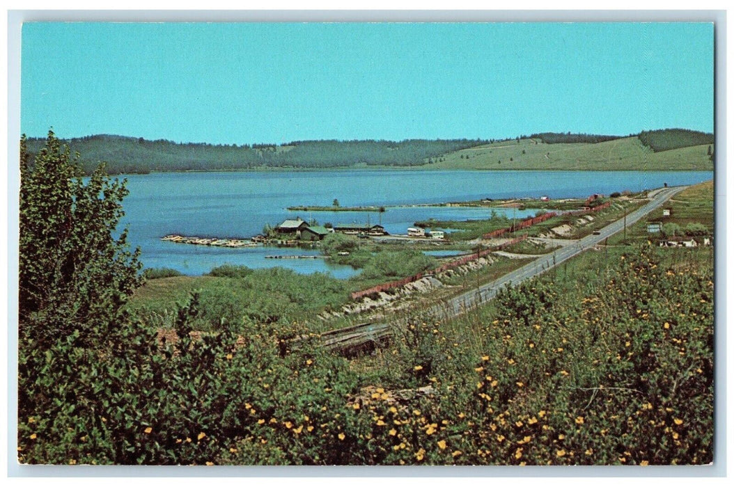 c1960 George Town Lake Highway 10 Between Anaconda Philipsburg Montana Postcard